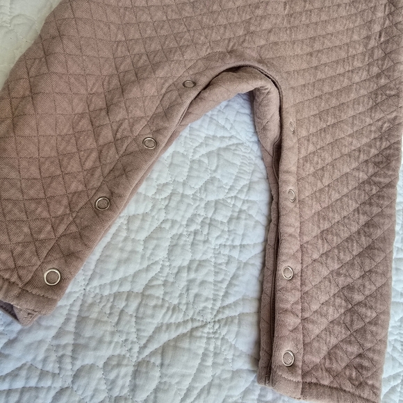 Pehr One Piece Quilted Cozy Romper - Pale Pink 6-12 Months - Picture 4 of 8